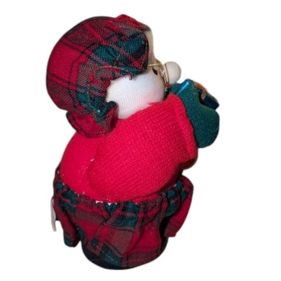 Holiday Trim Vintage Walmart Fabric Styrofoam Knit Grandma Gift Giver Figure 90s - Picture 4 of 6